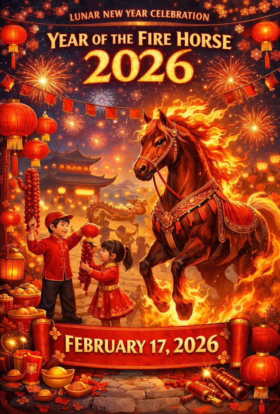 PREPARATIONS FOR THE CHINESE NEW YEAR, THE YEAR OF THE fire horse 2026