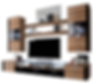 Meble Furniture Plum Black Modica Led Lights Modern Wall Unit Tv Entertainment Center