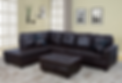 Beverly Fine Furniture 3pc Brown Color Faux Leather Raphael Left Facing Sectional with Ott
