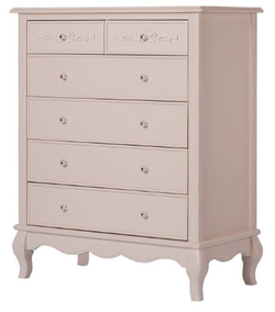 EVOLUR 5 Drawer Blush Pink Pearl Color Aurora Dresser