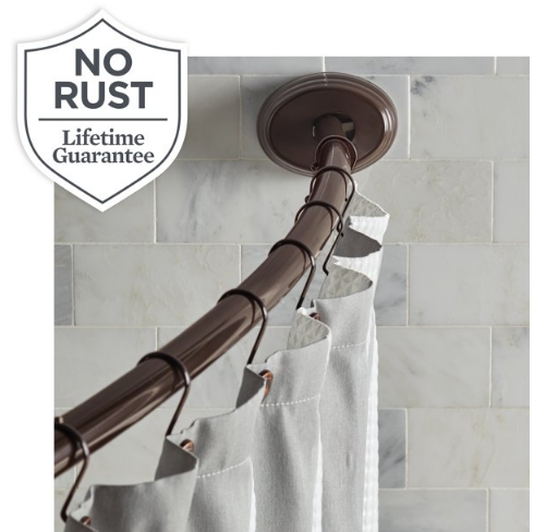 BETTER HOMES AND GARDENS 52-72 inch Aluminum Oil Rubbed Bronze 2-Way Mount Curved adjustab