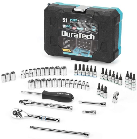 DuraTech 51pc SAE and Metric Sockets Set