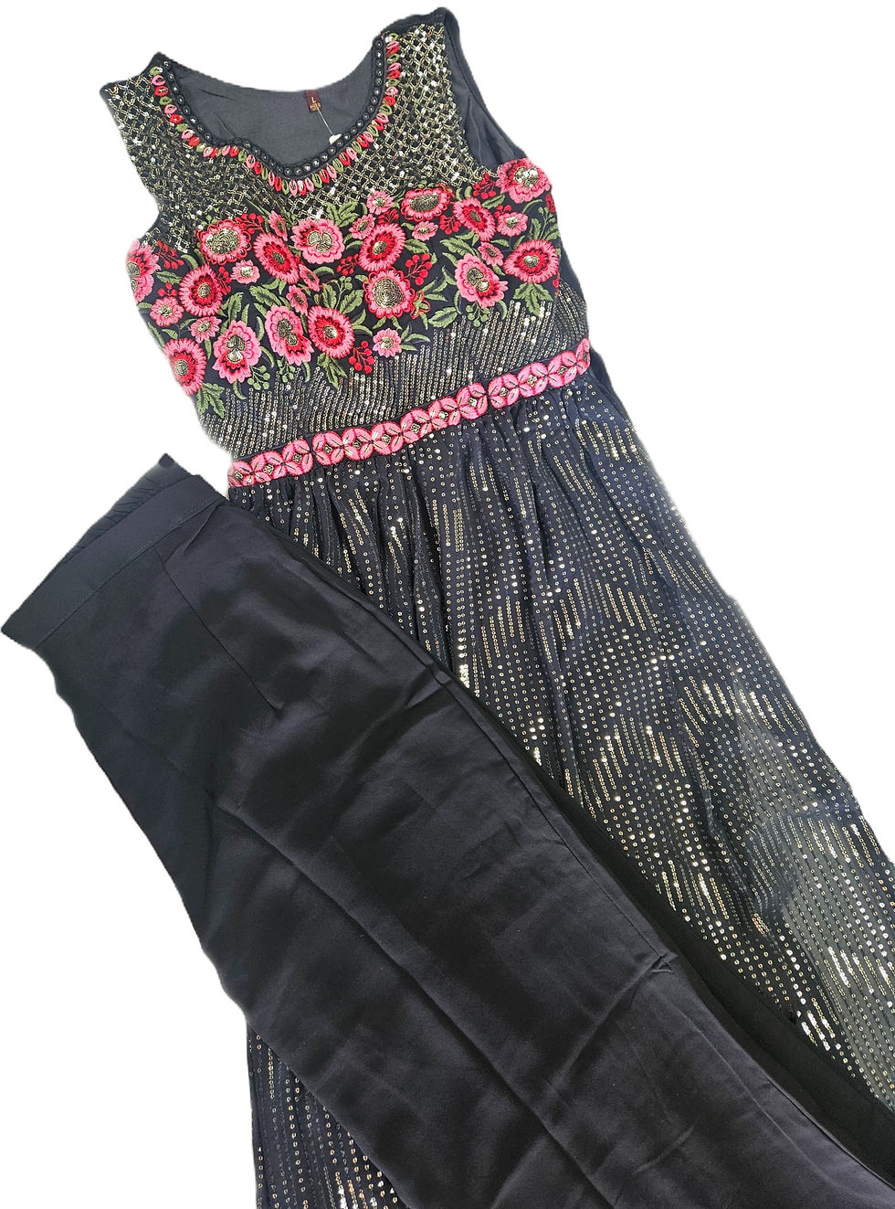 Black Floral Salwar Suit With Sequins
