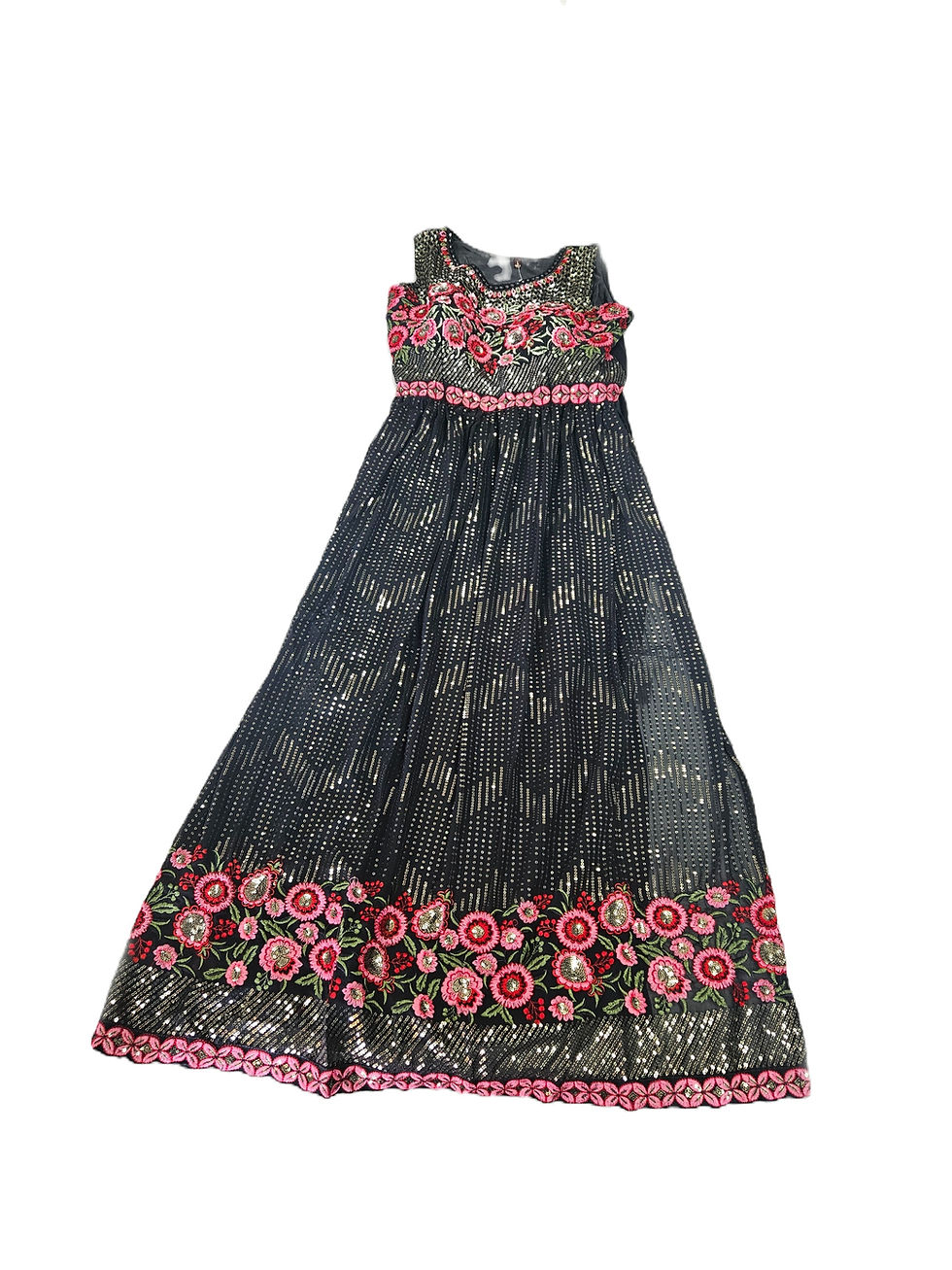 Thumbnail: Black Floral Salwar Suit With Sequins