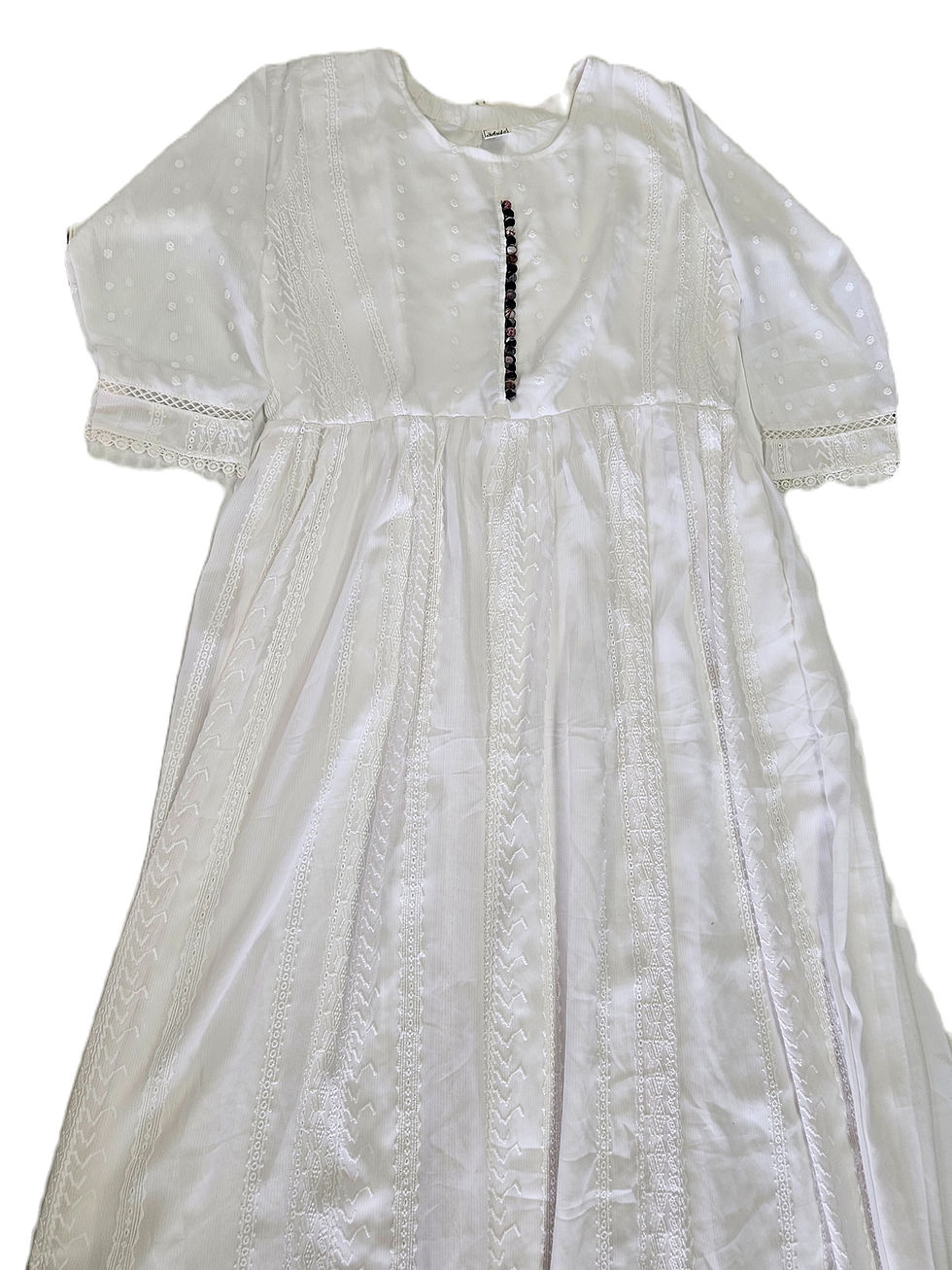 Thumbnail: White Kurti With Dupatta