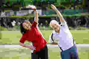 Active Senior Couple exercising