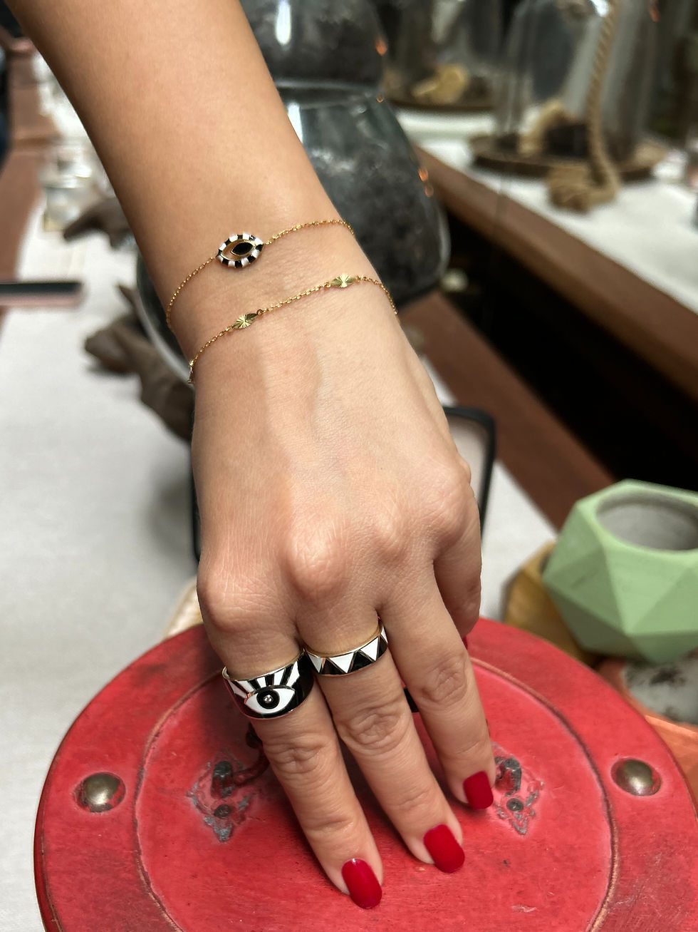 Thumbnail: DORA - Cloisonne plated eye bracelet