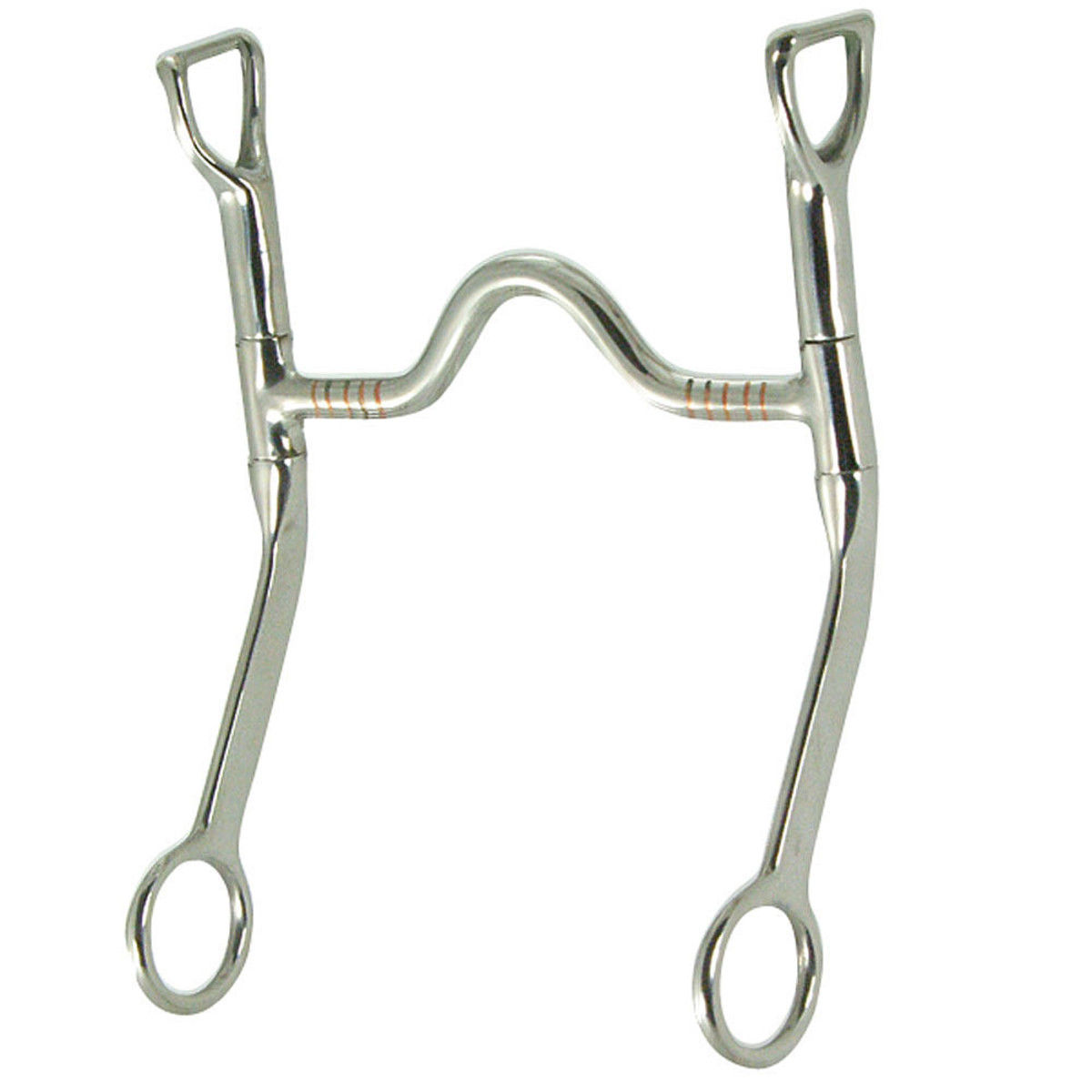 Coronet Medium Port Flat Cheek Curb w/Copper Inlay Bit