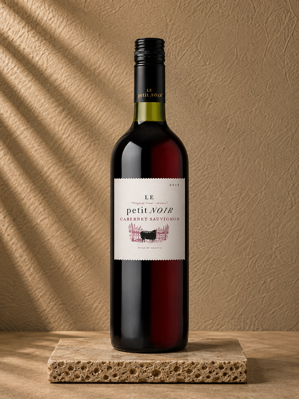 Fles Le Petit Noir Cabernet Sauvignon 2023 rode wijn