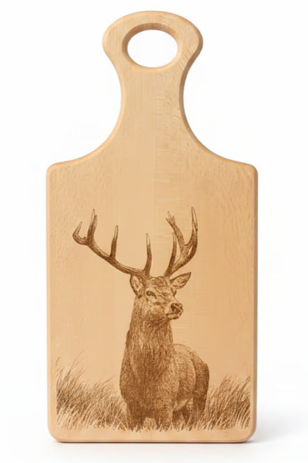Laser engraved stag chopping board — Whimsical & Roo