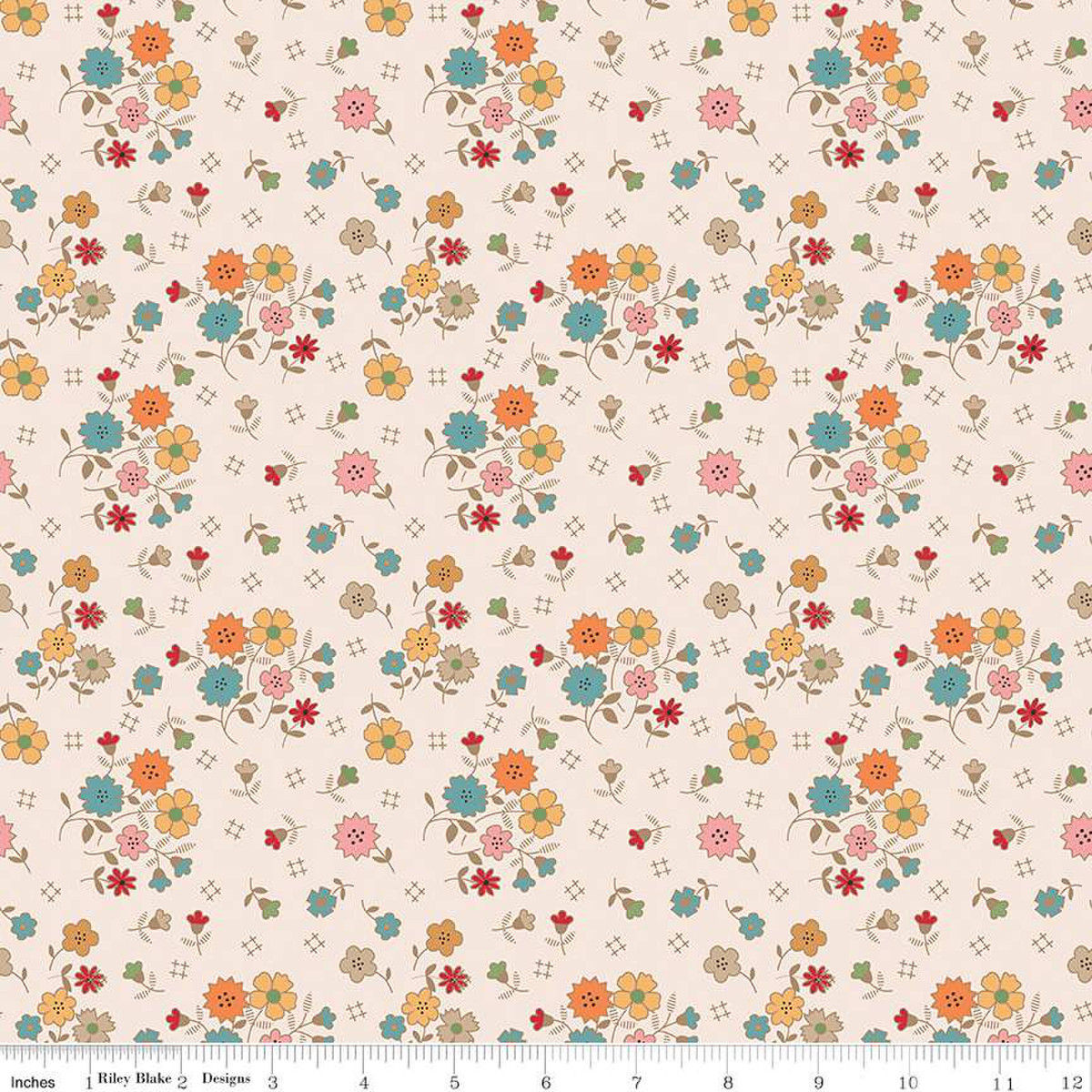 Autumn Floral Latte by lori Holt for Riley Blake C14650