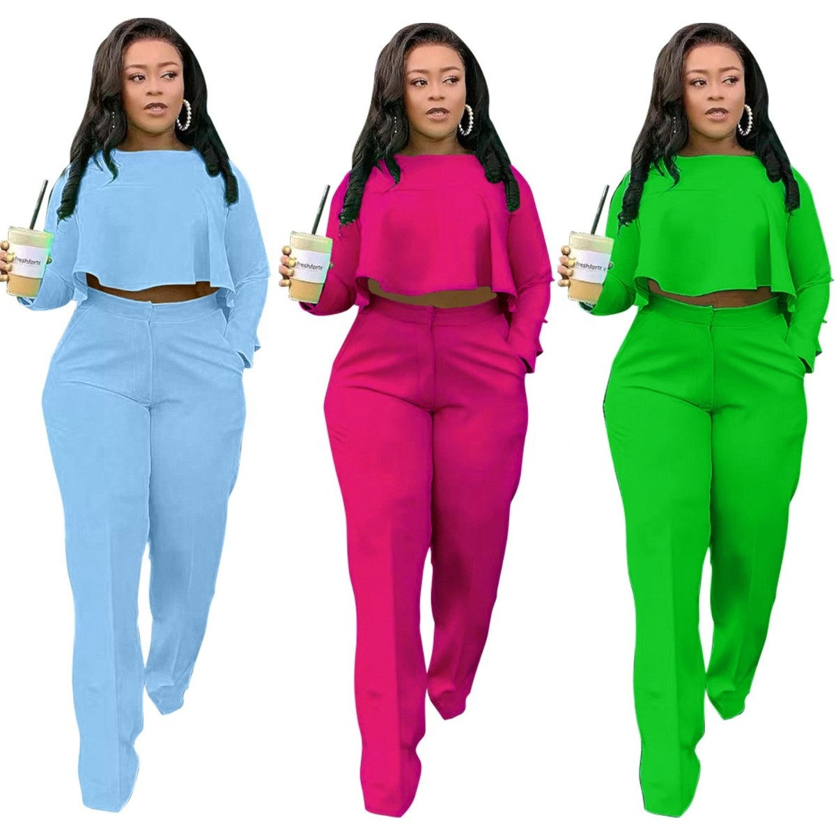 Sports Bluey Clothes Suits Front and Long Back Plus Size Two Piece Sets