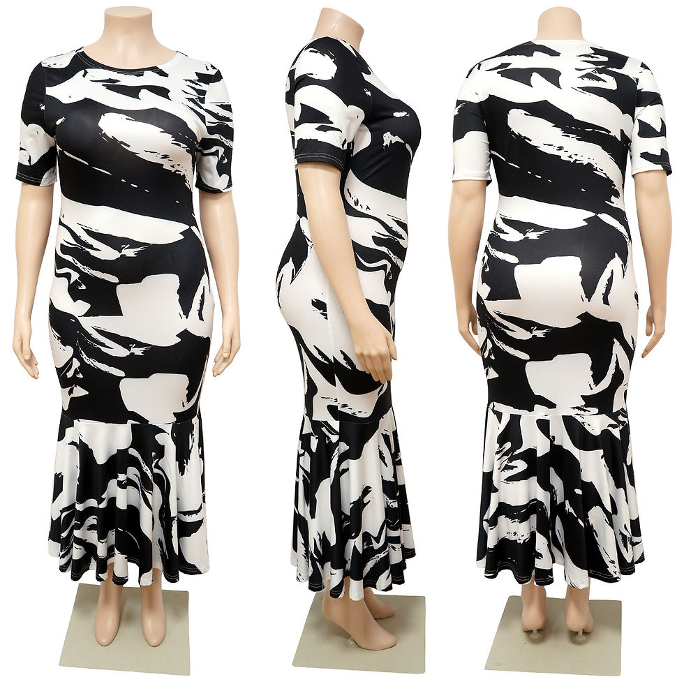 Thumbnail: Short Sleeve Casual Bodycon 4Xl Plus Size Women's Dresses