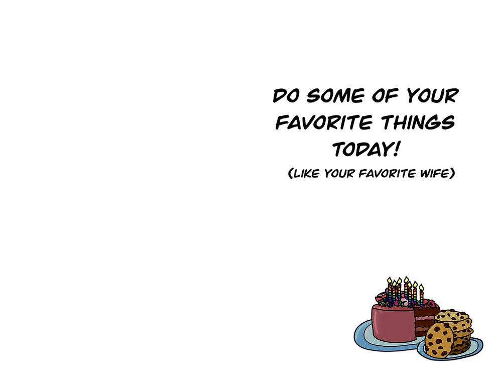 Thumbnail: Funny For Husband Cake and Balloons Birthday Card - PRINTABLE CARDS