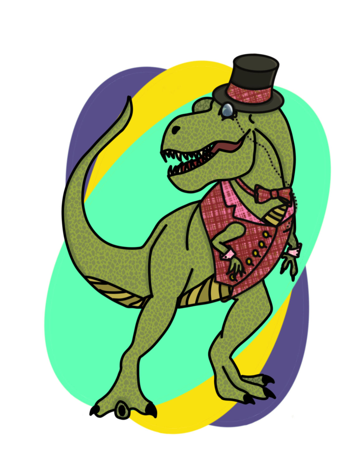 6 Cards Dinosaurs in Dress Up - PRINTABLE CARDS - Blank Interior