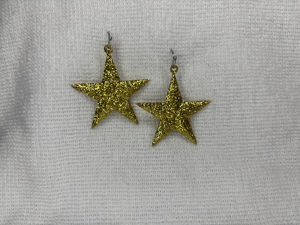 Thumbnail: Large Golden Star Earrings