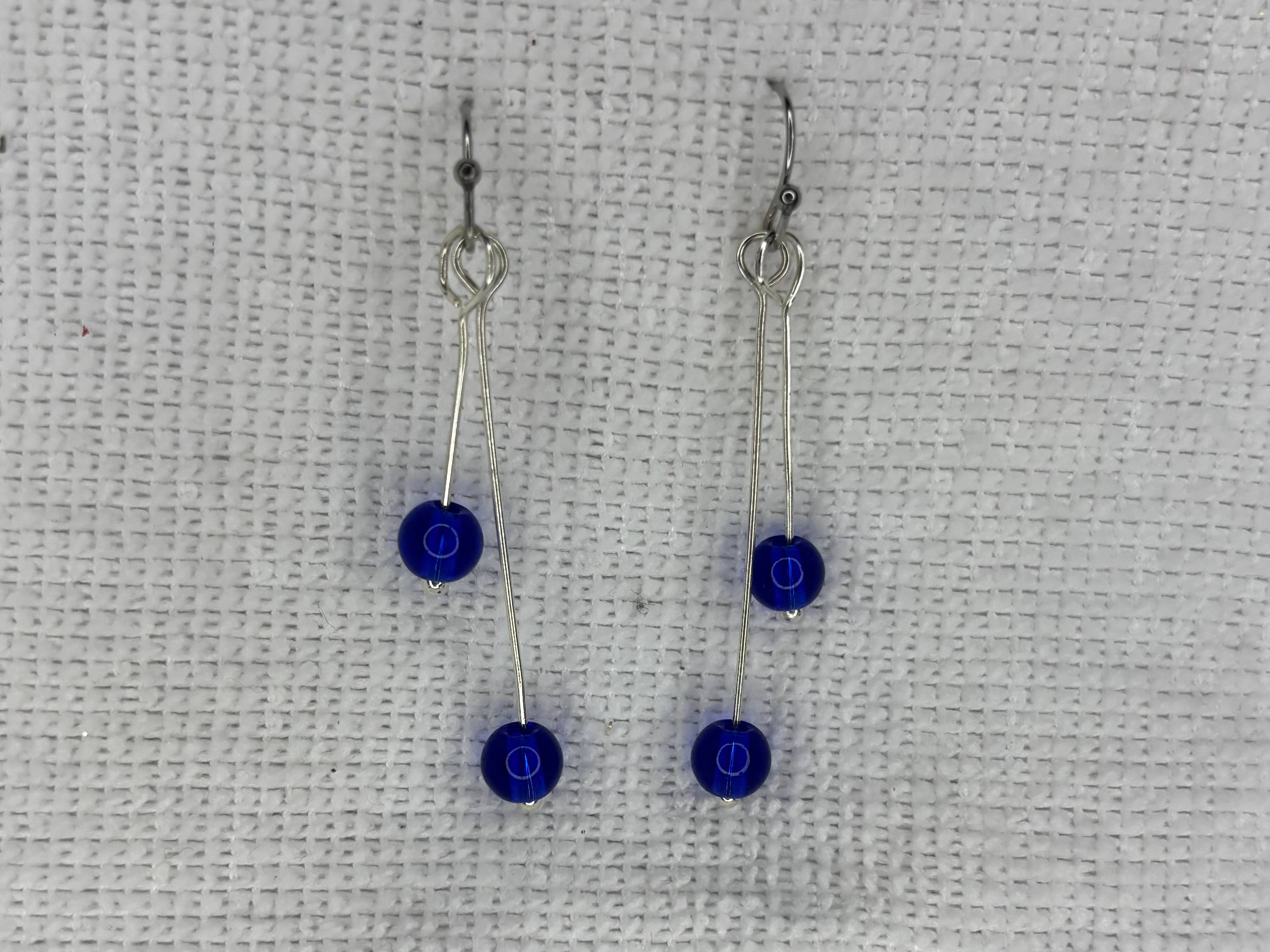 Cobalt Bead Drop Earrings