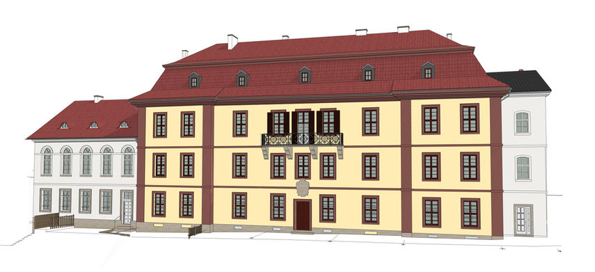 digitales Gebäudemodell digitaler Twin eines denkmalgeschützen Pallais