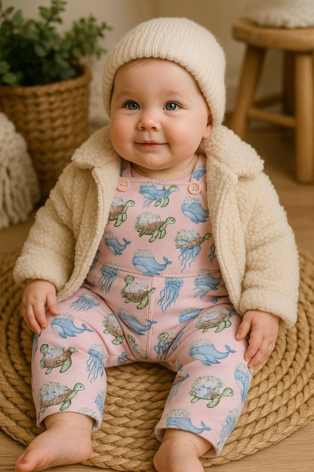 21210-12Tricot katoen walvis / schildpad