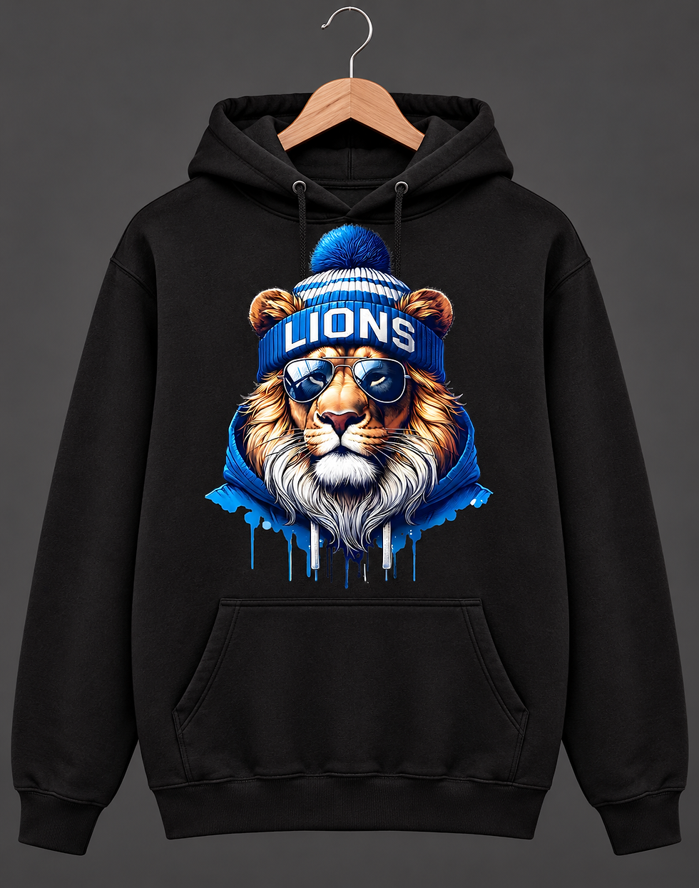 Thumbnail: Lion with Hat & Glasses - Hoodie
