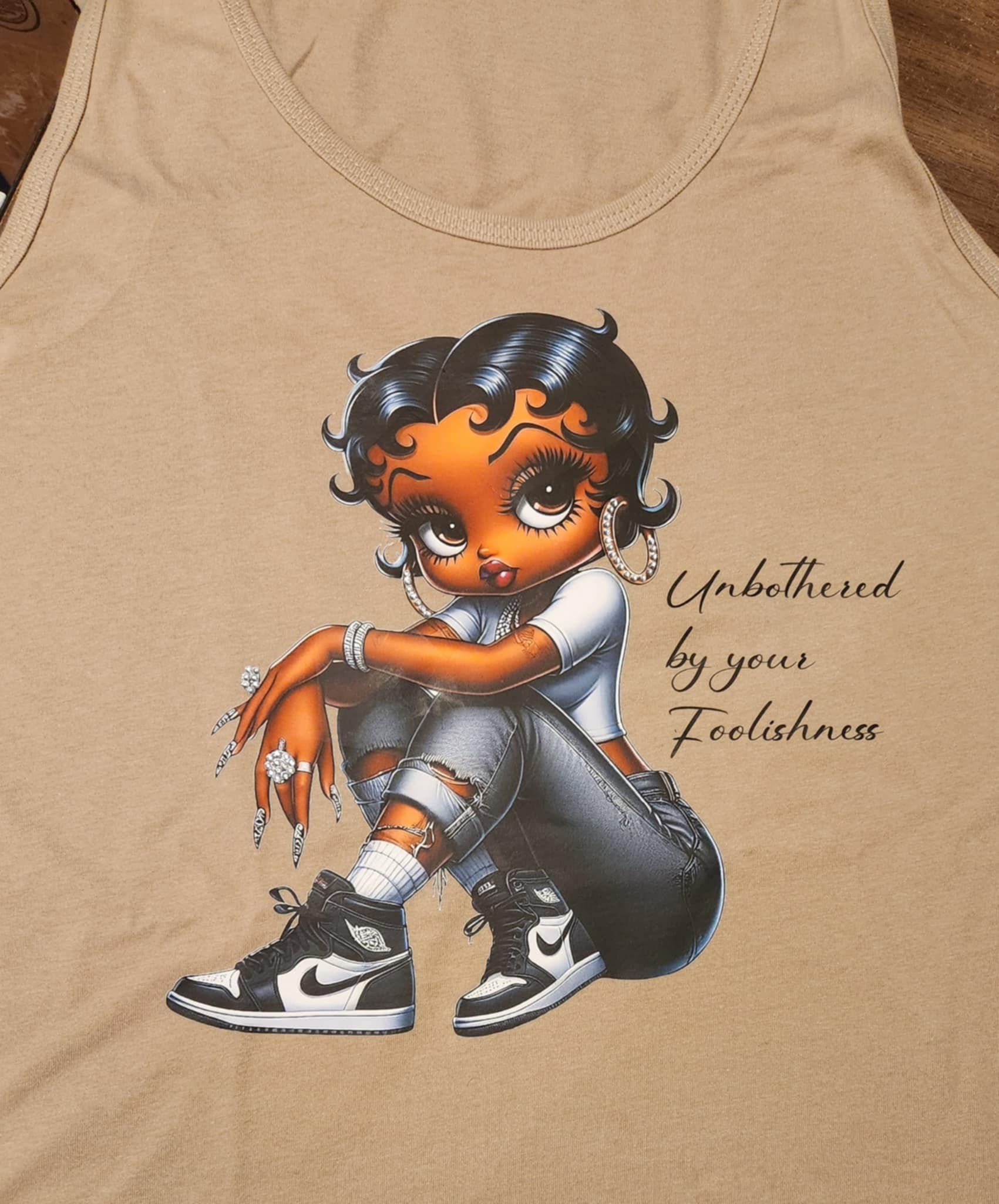 Betty Boop Bling Tank Top - Unbothered by your Foolishness