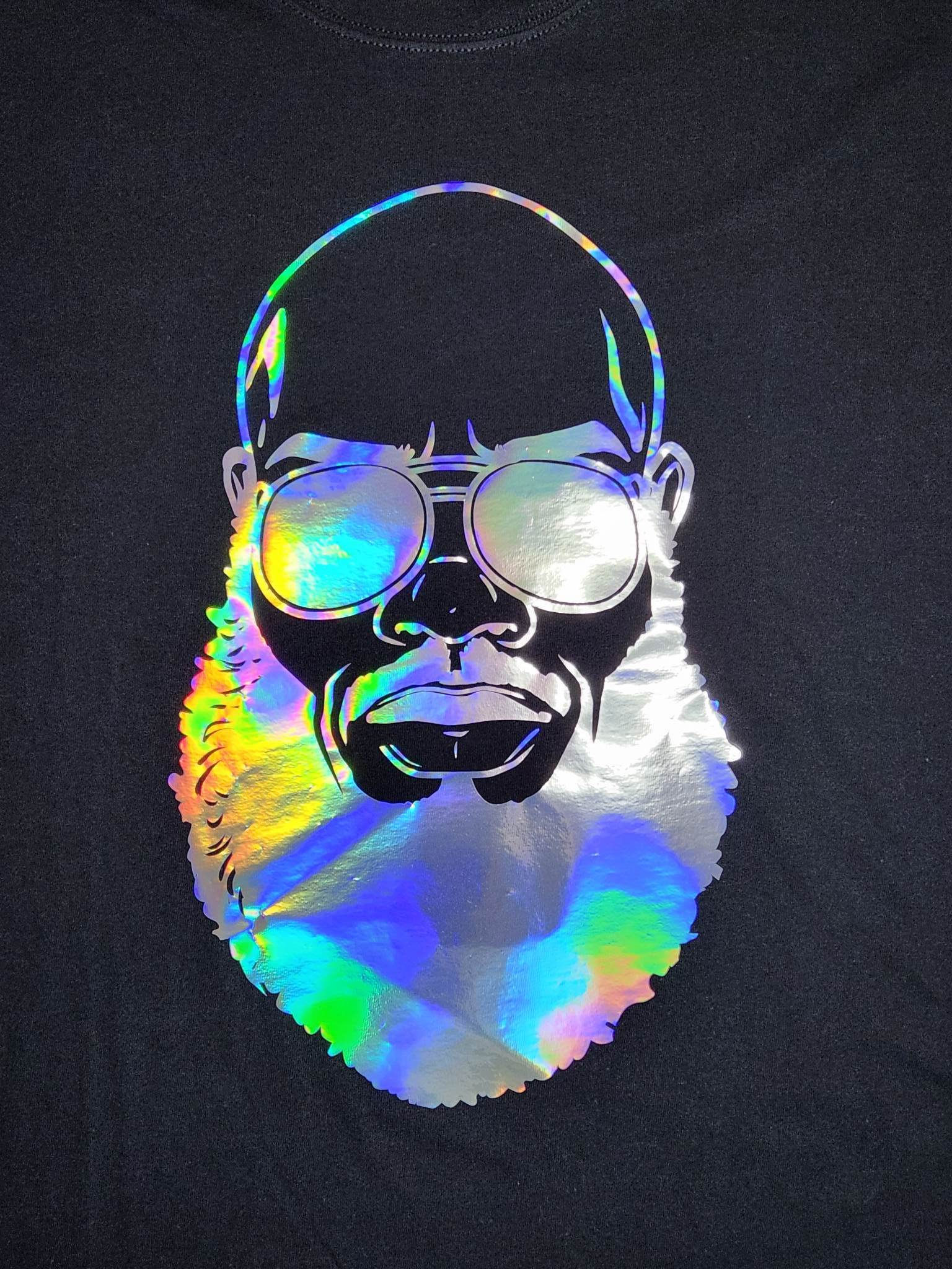 Bald Beard Silver Metallic Man