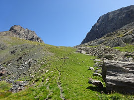 La descente du vallon de la bouteille 