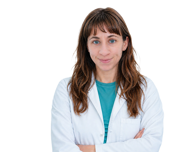 Julia Bauzá Martinez on a labcoat