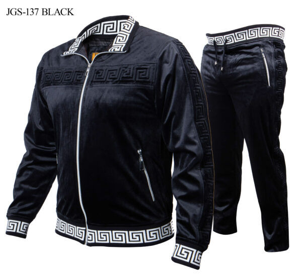 PRESTIGE I JGS-137 J/S FULLZIP EMBOSD JOGGER I BLACK