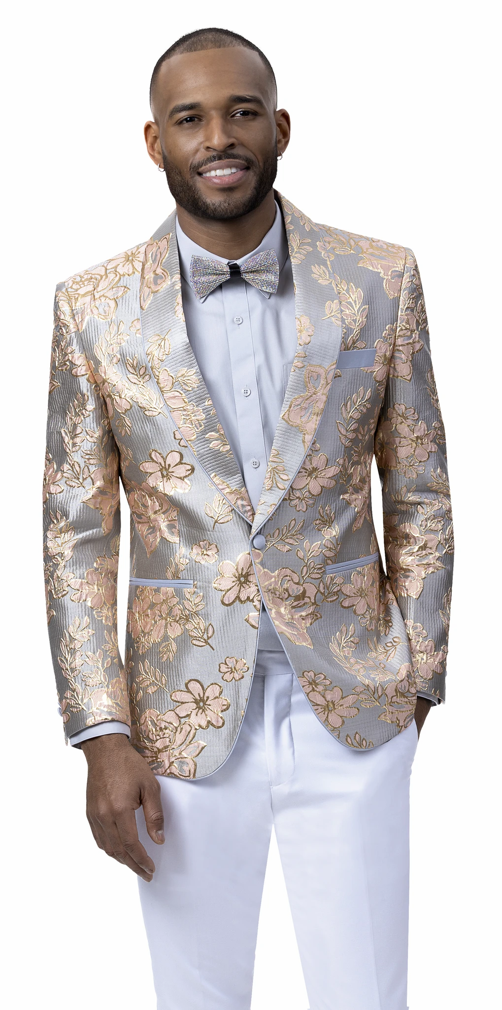 J97 I KNET PARK BY EJ SAMUEL BLAZER+MATCHING BOWTIE I GRAY