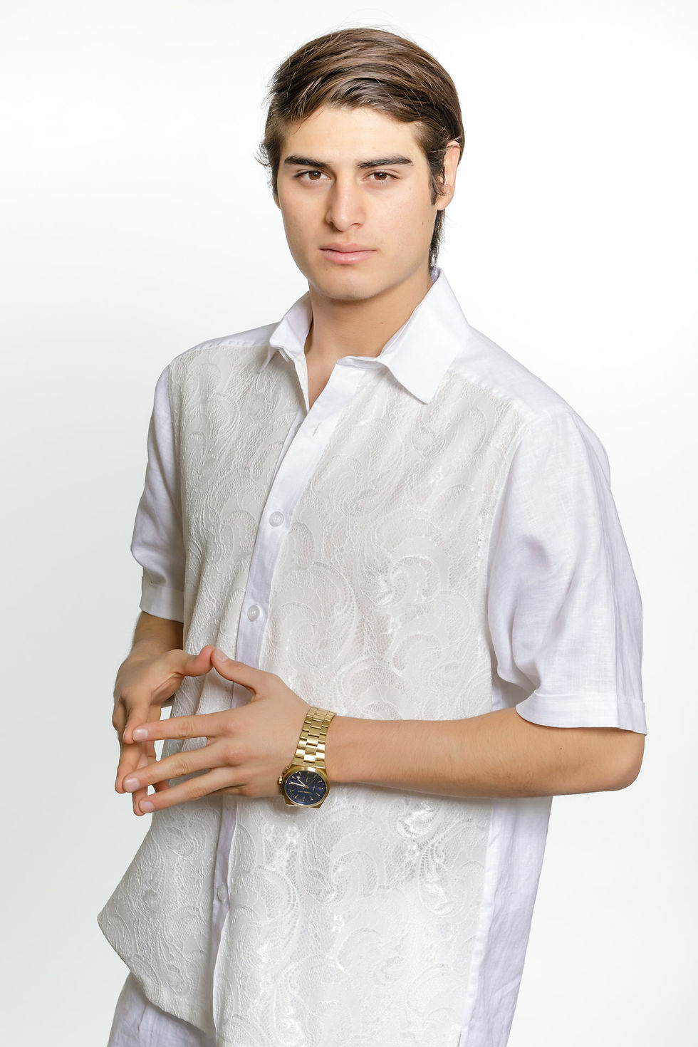 Thumbnail: LUX-771 I PRESTIGE SS LINEN EMB SET I WHITE