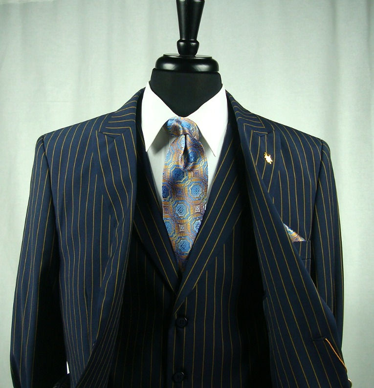 Thumbnail: FALCON 3PC SUIT-NAVY STRIPE
