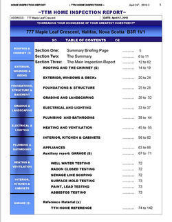 TTM Sample Report Index