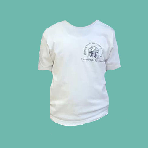 The white t-shirt for Hopwood Community Primary