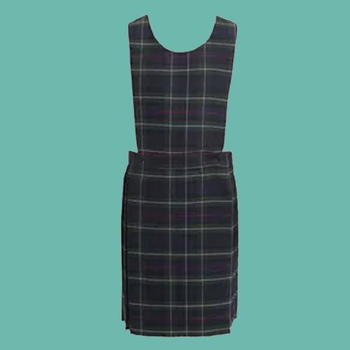 The green tartan tunic for All Souls C of E Primary School