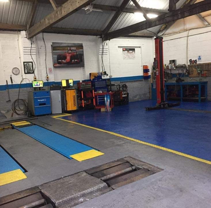 The view inside the garage of M&A MOT Centre Ltd