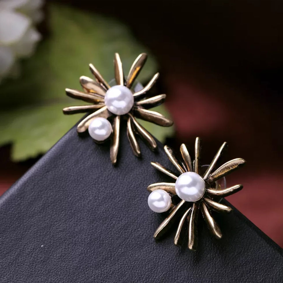 Thumbnail: "Pearl Burst" Stud Earrings 