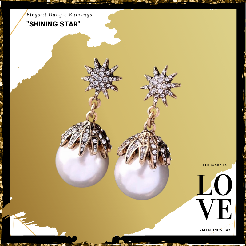 Thumbnail: "Shining Star"Elegant Faux Pearl Earrings