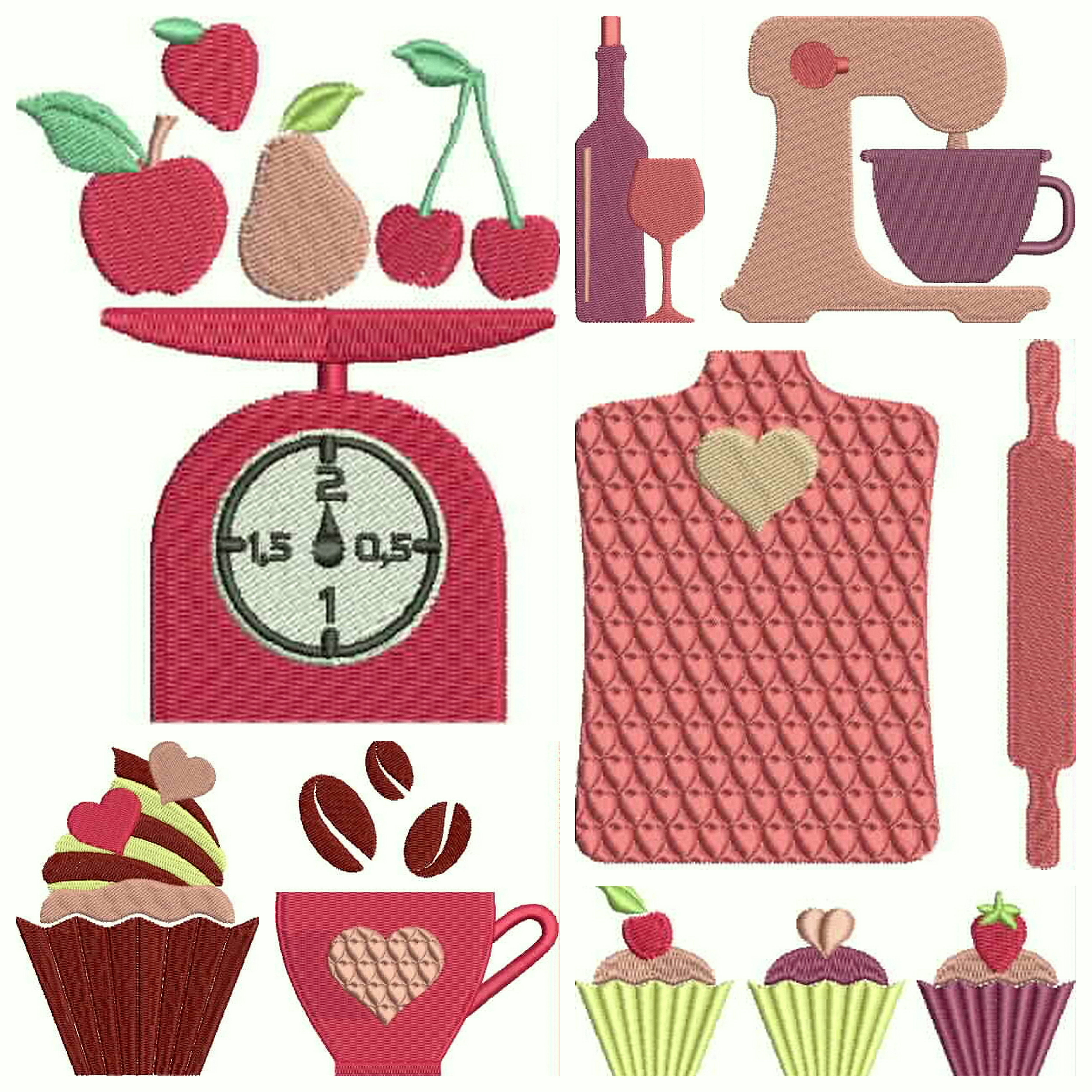 Elements of bakery Machine Embroidery Design
