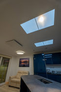 Image shows fake sunlight through A7 Virtual Sun at Tony and Ara's home featured on Grand Designs