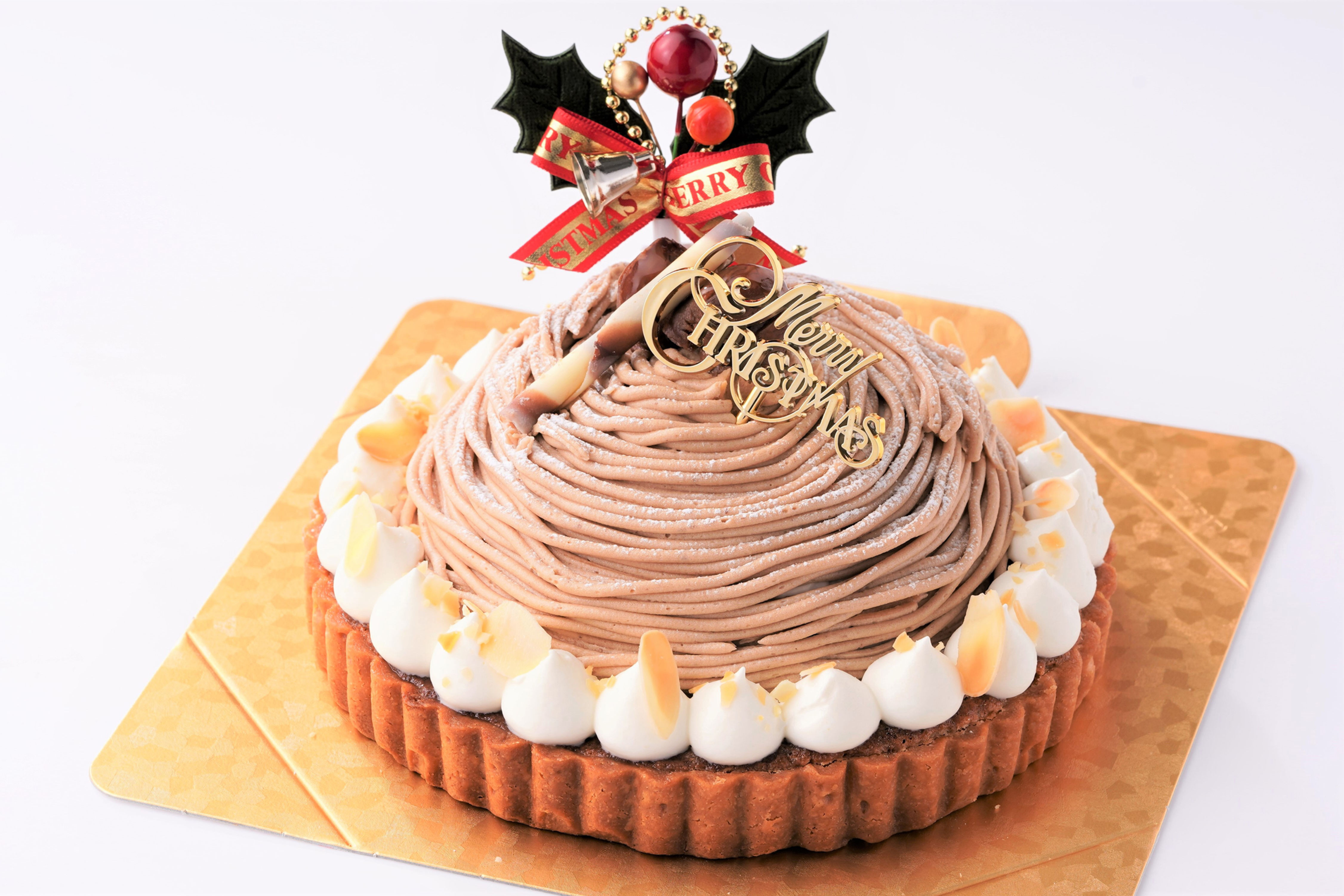 無添加　栗をたっぷりしのばせた Xmas 和栗モンブランタルト 4号 クリスマス2025
