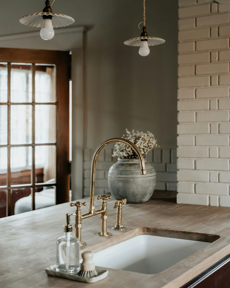 unlacquered brass sink