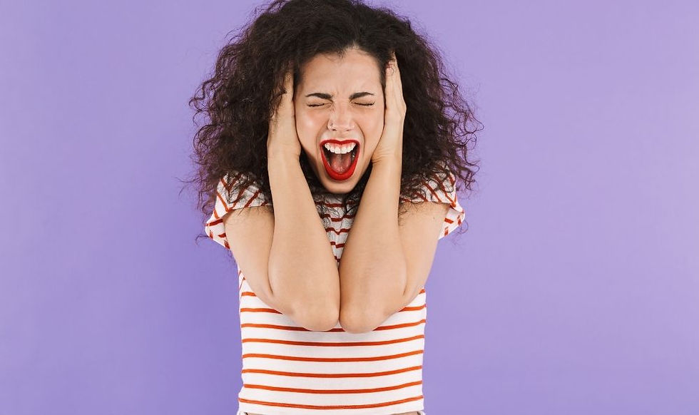 Picture of a woman screaming