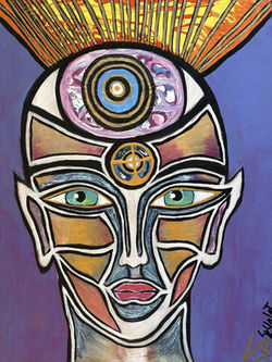 #031 30 x 40 cm Acrylic and ink on canvas board