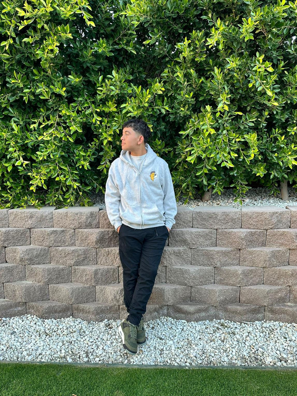 Smirk Face Skull Full Zip Hoodie