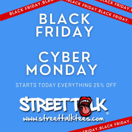 BLACK FRIDAY- CYBER MONDAY SALE STARTS TODAY 25% OFF EVERYTHING