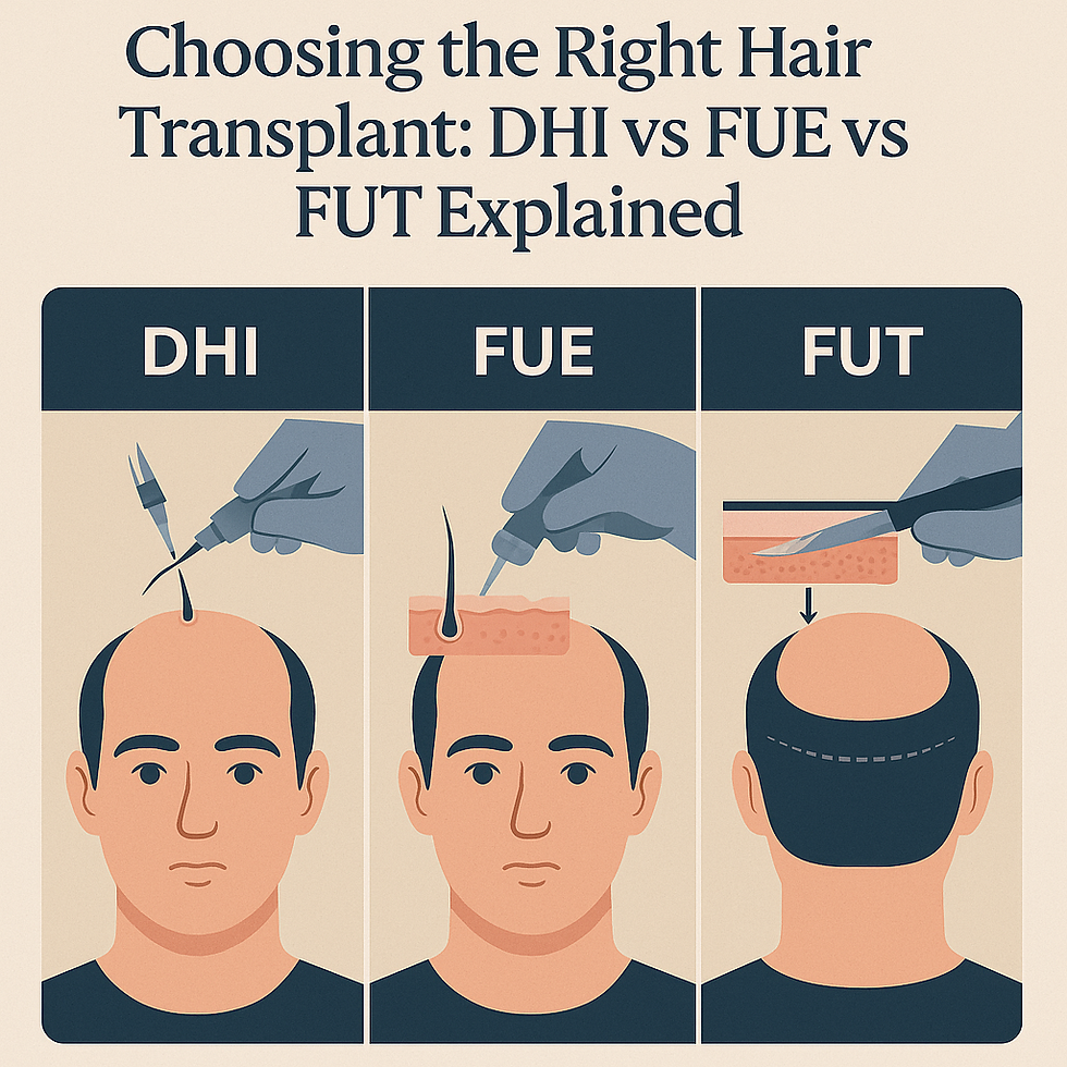 Choosing the Right Hair Transplant: DHI vs FUE vs FUT Explained