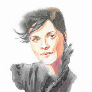 Watercolor portrait sketch