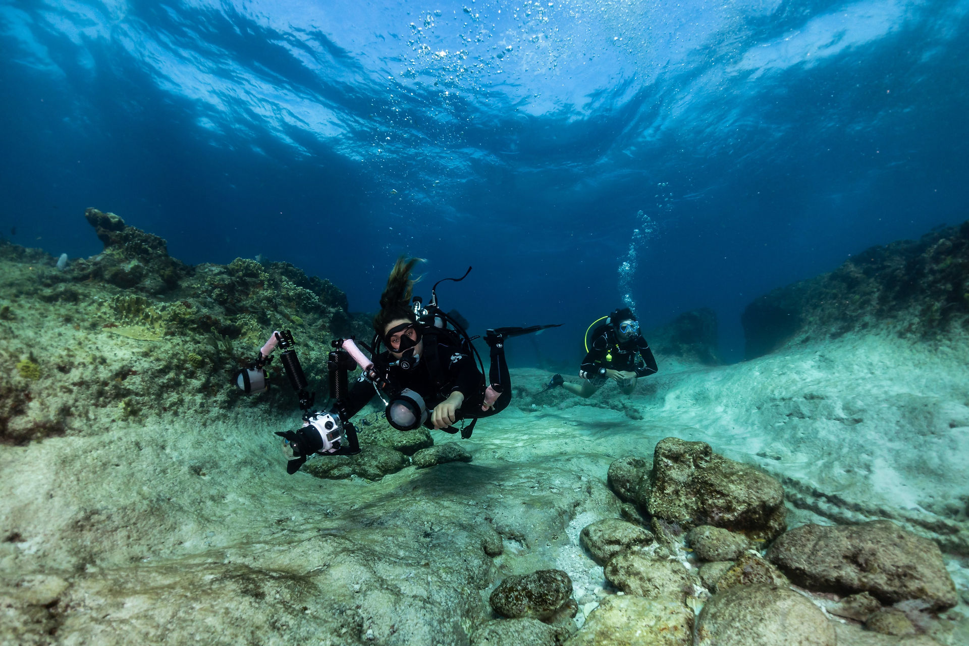 Divers at Punta Sur, Isla Mujeres