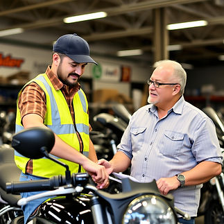 Motorcycle Buyer checking a Motorcycle .jpg